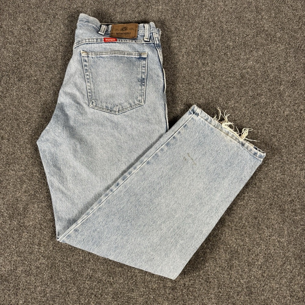 Wrangler Men's Regular Fit Straight Leg Blue Denim Jeans 36x30 90s